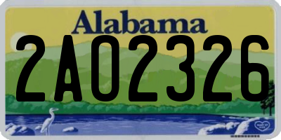 AL license plate 2AO2326