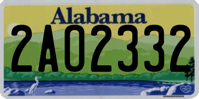AL license plate 2AO2332