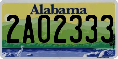 AL license plate 2AO2333