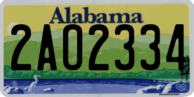 AL license plate 2AO2334