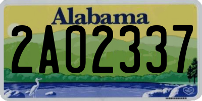 AL license plate 2AO2337