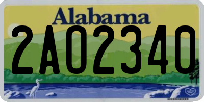 AL license plate 2AO2340
