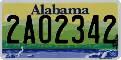 AL license plate 2AO2342