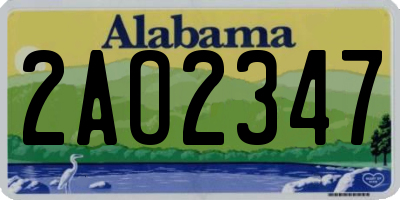 AL license plate 2AO2347