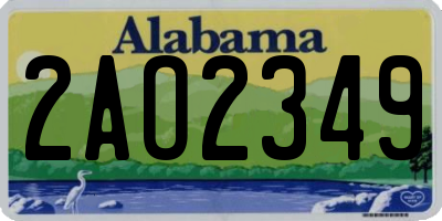 AL license plate 2AO2349