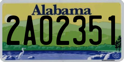 AL license plate 2AO2351
