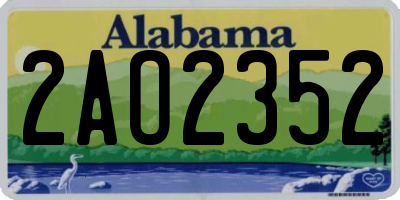 AL license plate 2AO2352