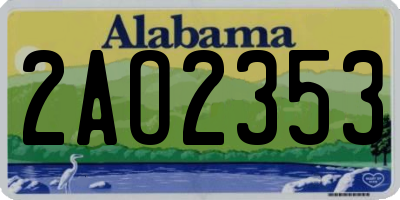 AL license plate 2AO2353