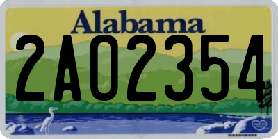 AL license plate 2AO2354