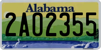 AL license plate 2AO2355
