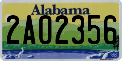 AL license plate 2AO2356