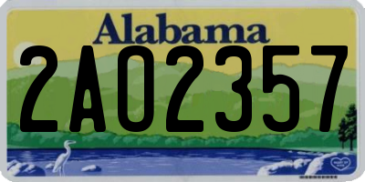 AL license plate 2AO2357