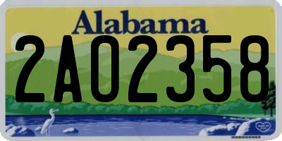 AL license plate 2AO2358
