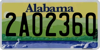 AL license plate 2AO2360