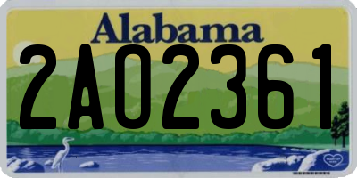 AL license plate 2AO2361