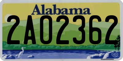 AL license plate 2AO2362