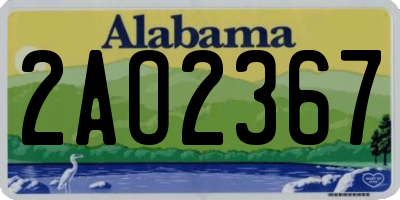 AL license plate 2AO2367