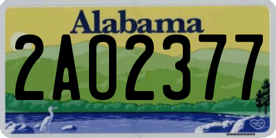 AL license plate 2AO2377
