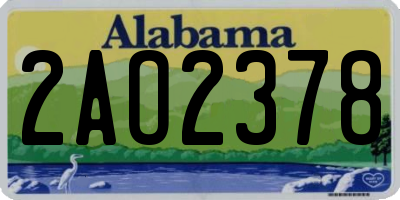AL license plate 2AO2378
