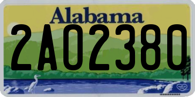 AL license plate 2AO2380