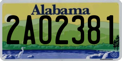 AL license plate 2AO2381