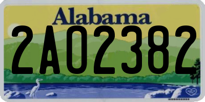 AL license plate 2AO2382