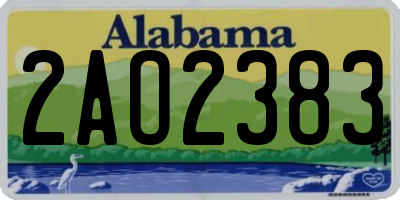 AL license plate 2AO2383