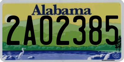 AL license plate 2AO2385