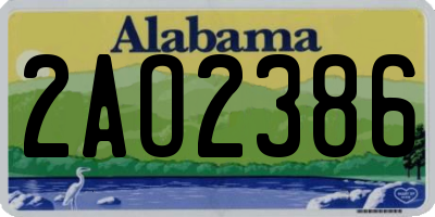 AL license plate 2AO2386