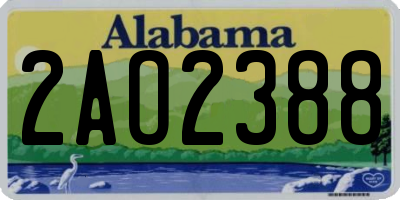 AL license plate 2AO2388