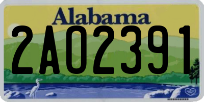 AL license plate 2AO2391