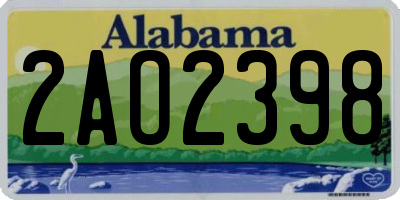 AL license plate 2AO2398