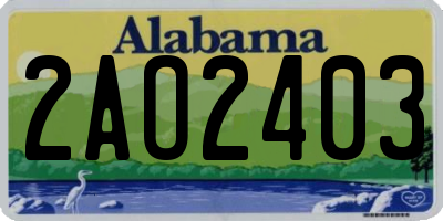 AL license plate 2AO2403