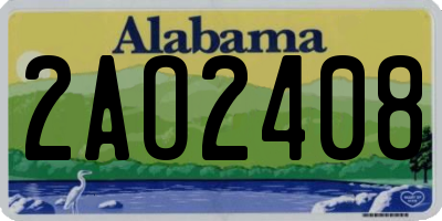 AL license plate 2AO2408