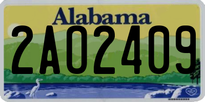 AL license plate 2AO2409