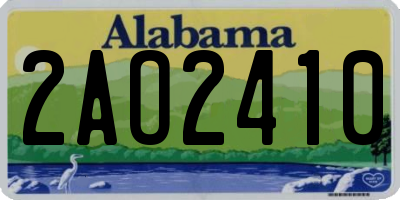 AL license plate 2AO2410
