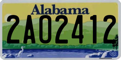 AL license plate 2AO2412