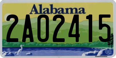 AL license plate 2AO2415