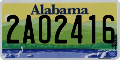 AL license plate 2AO2416