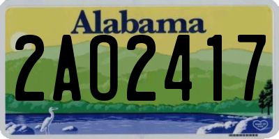 AL license plate 2AO2417