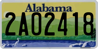 AL license plate 2AO2418