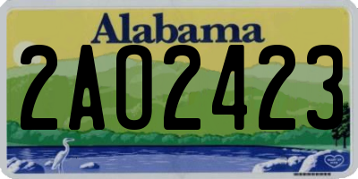 AL license plate 2AO2423