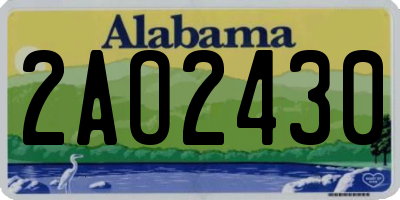 AL license plate 2AO2430