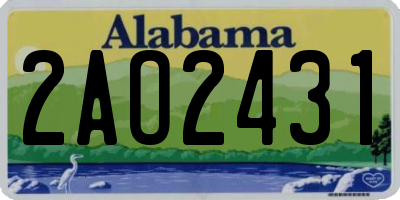 AL license plate 2AO2431