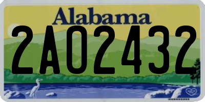 AL license plate 2AO2432