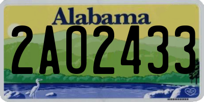 AL license plate 2AO2433