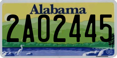 AL license plate 2AO2445