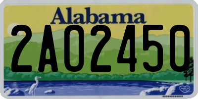 AL license plate 2AO2450