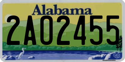 AL license plate 2AO2455