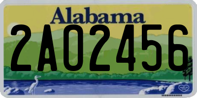 AL license plate 2AO2456